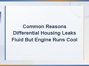Common Reasons Differential Housing Leaks Fluid but Engine Runs Cool