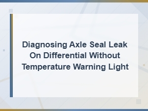 How to Diagnose an Axle Seal Leak on a Differential Without a Temperature Warning Light