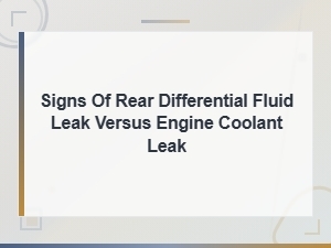 How to Tell the Difference Between a Rear Differential Fluid Leak and Engine Coolant Leak